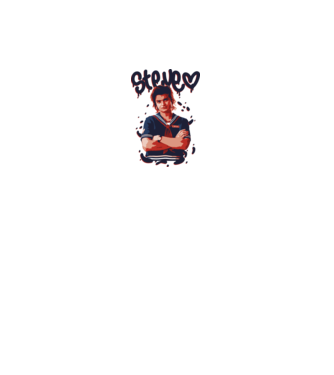 steve stranger things model alb pe tricou