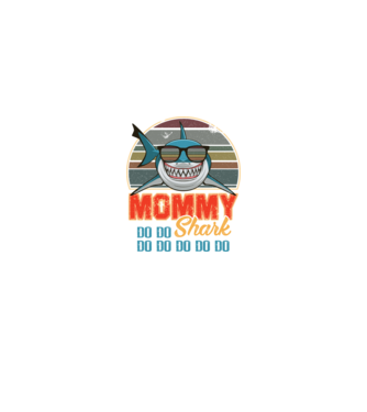 Mommy Shark model negru pe tricou