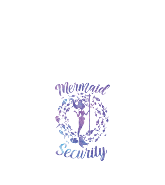 Mermaid Security girls aquarell model negru pe tricou