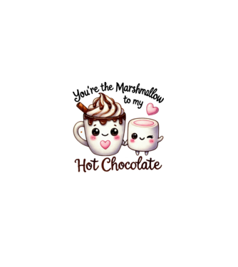 Marshmallow to my Hot Chocolate model alb pe tricou