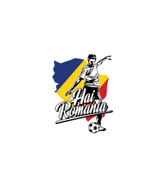 Hai romania fotbal model negru pe tricou