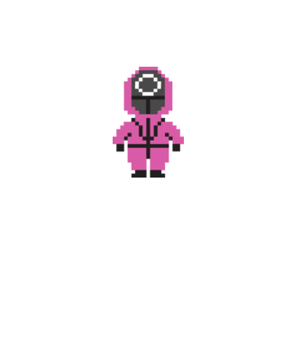 squid game pixel model turcoaz pe tricou
