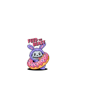 Feed the beast model alb pe tricou