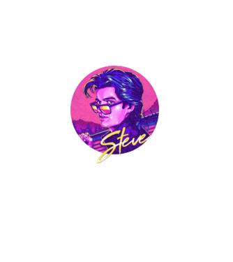 steve neon stranger things model negru pe tricou