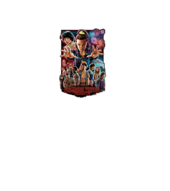stranger things tribute poster model negru pe tricou