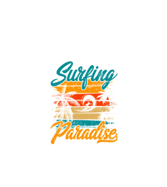 Surfing Paradise model negru pe tricou