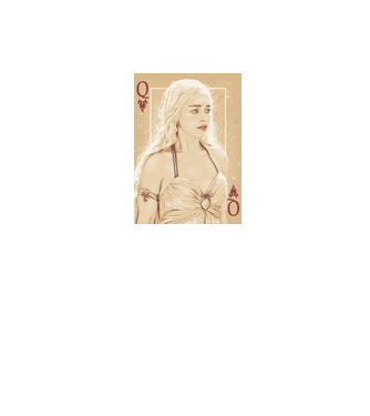 Queen Card model alb/roșu pe tricou