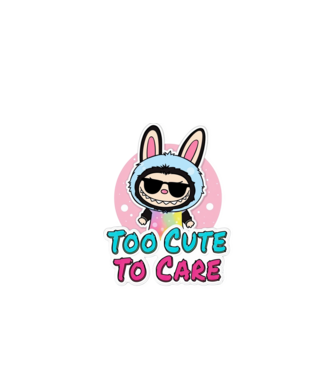 Too cute to care model negru pe tricou