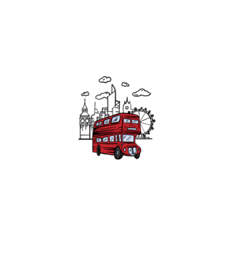 Autobuze model alb pe tricou