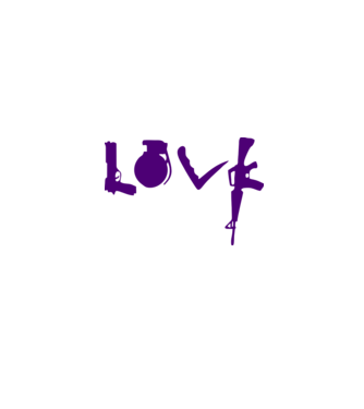 Lovegun model alb pe tricou