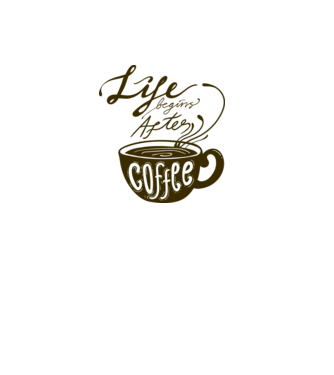 Life begins after coffee model alb pe tricou