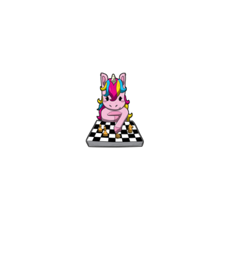 Chessicorn model negru pe tricou