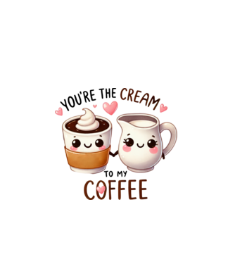 Cream to my Coffee model alb pe tricou