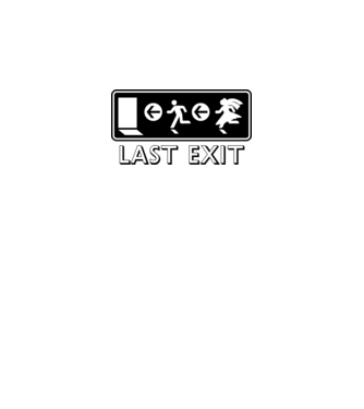 Last Exit model alb pe tricou