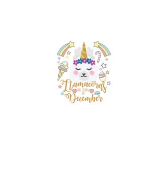 Llamacorns are born in December model alb pe tricou