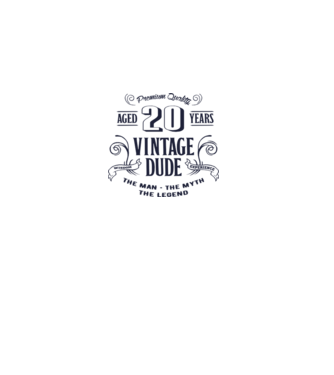 Vintage Dude - 20 model alb pe tricou