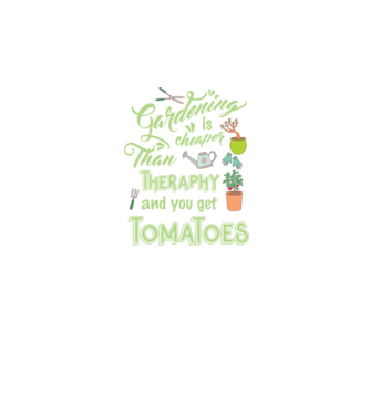 Gardening is cheaper than theraphy model negru pe tricou