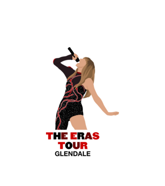Taylor Swift The Eras Tour Glendale model alb pe tricou
