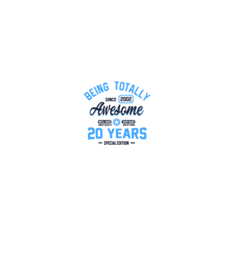 20 years of being totally awesome model alb/roșu pe tricou