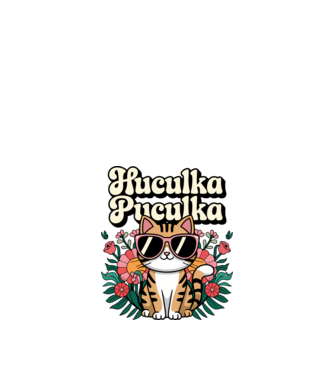 Huculka Puculka pisică 3 model alb pe tricou