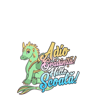 Adio grădiniță! Hello școală! model alb pe tricou