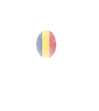 România fingerprint model negru pe tricou