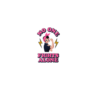 No one fights alone pinup model gri pe tricou