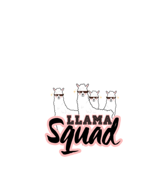 Llama squad model negru pe tricou