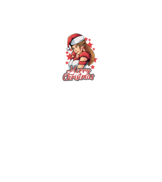 Merry christmas santa girl model negru pe tricou