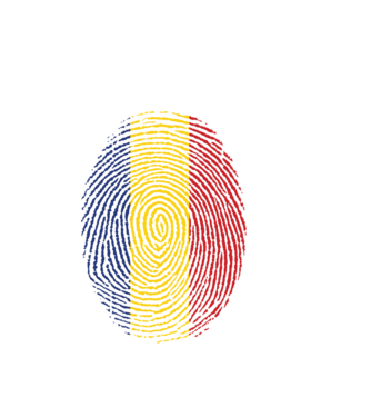 România fingerprint model alb pe tricou
