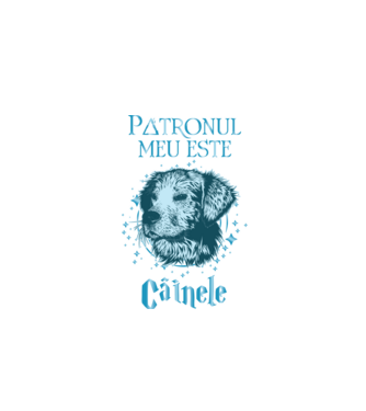 Patronul meu este CÂINELE model negru pe tricou