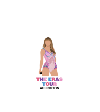 Taylor Swift The Eras Tour Arlington 4 model alb pe tricou
