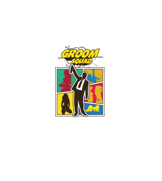 Comic Groom Squad model albastru deschis pe tricou