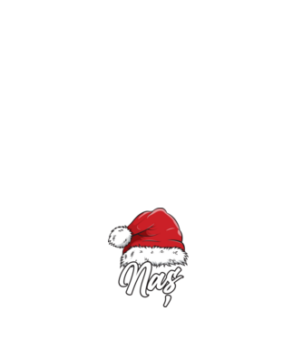 naș Santa Hat model negru pe tricou