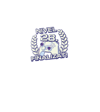 Nivel 28 finalizat! model negru pe tricou