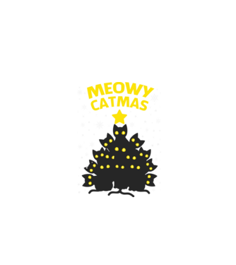 Meowy catmas black model roșu pe tricou