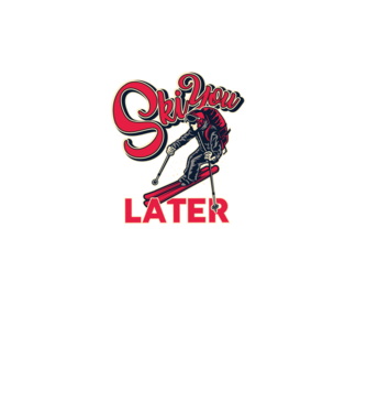Ski you later model negru pe tricou
