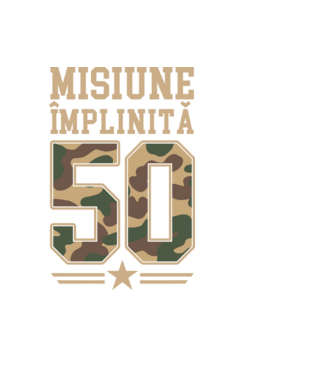 Misiune împlinită 50 model negru pe tricou