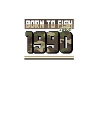 Born to fish since 1990 model negru pe tricou