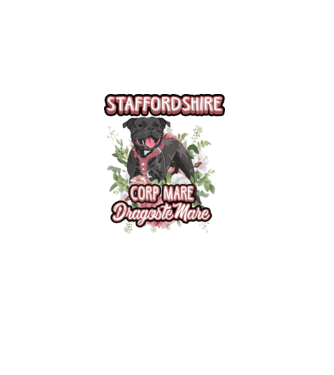 american staffordshire terrier - corp mare, dragoste mare model alb pe tricou