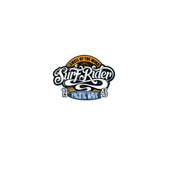 Surf Rider model negru pe tricou
