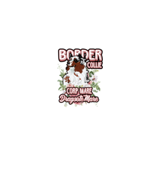 border collie - multă blană multă dragoste model alb pe tricou