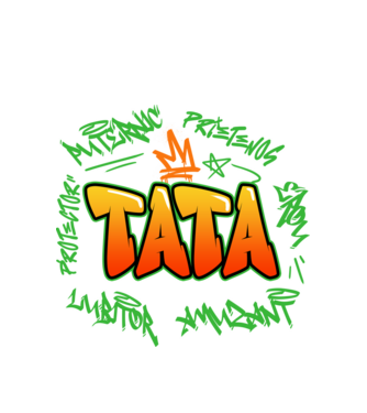 Graffiti tata model alb pe tricou