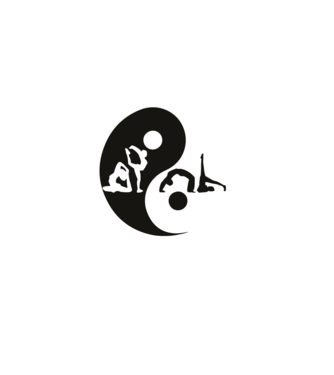 Yoga yin-yang model negru pe tricou