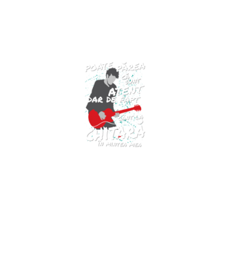 poate părea că sunt atent, dar de fapt cânt la chitară în mintea mea model negru pe tricou