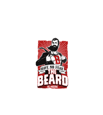 Have no fear the beard is here model alb pe tricou