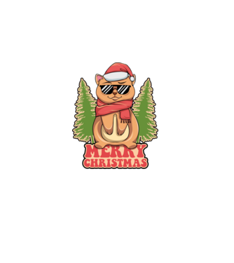 Merry christmas cat model negru pe tricou