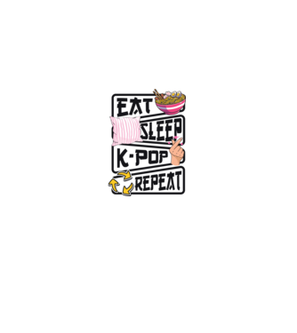 K-POP EAT SLEEP model alb pe tricou