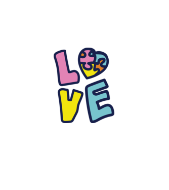 Ziua Mondială a Autismului LOVE model alb pe tricou