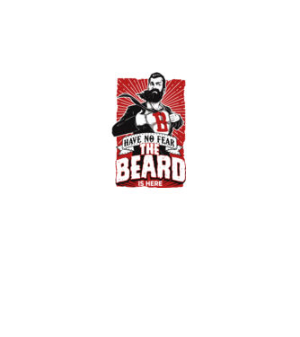 Have no fear the beard is here model alb pe tricou